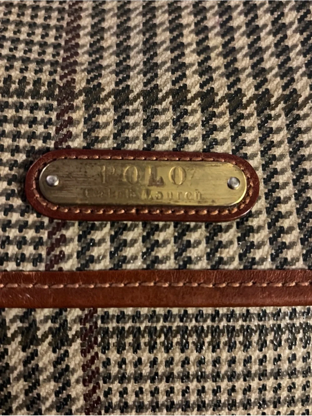 Vintage by Ralph Lauren Houndstooth Messenger Bag with pockets - Picture 8 of 11